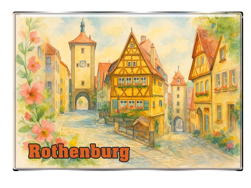 Souvenir Foto Magnet rechteckig Rothenburg 8x5,5cm Souvenir Foto Magnet rechteckig Rothenburg 8x5,5cm