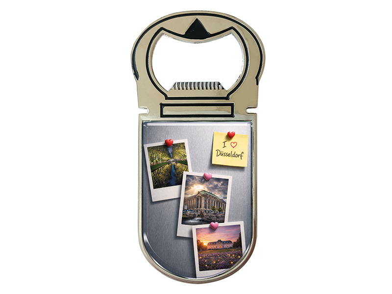 Souvenir Kapselheber Magnet Düsseldorf aus Metall 4x9cm
