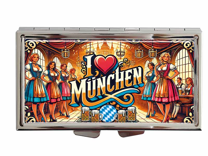 Souvenir Metall Pillendose München 8,5x4,5cm Souvenir Metall Pillendose München 8,5x4,5cm