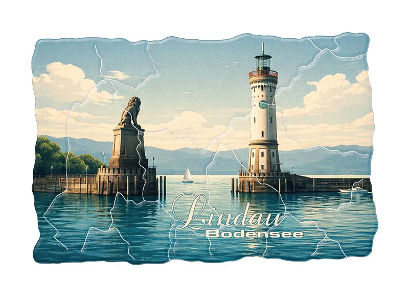 Souvenir Foto Magnet Lindau aus Kunststoff 8x5cm