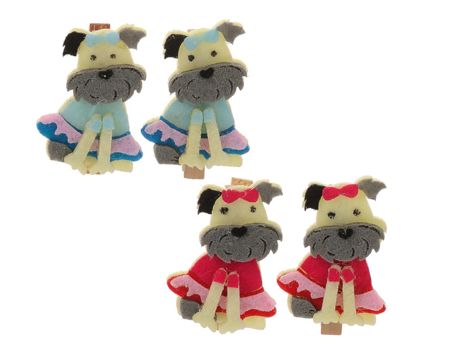 15769-0 Holzklammer mit Filzhund
