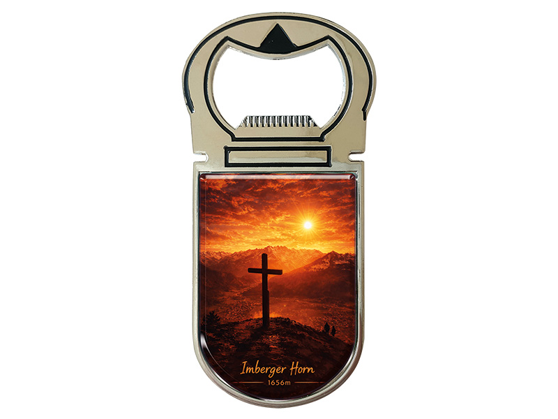 Souvenir Kapselheber Magnet Imberger Horn aus Metall 4x9cm