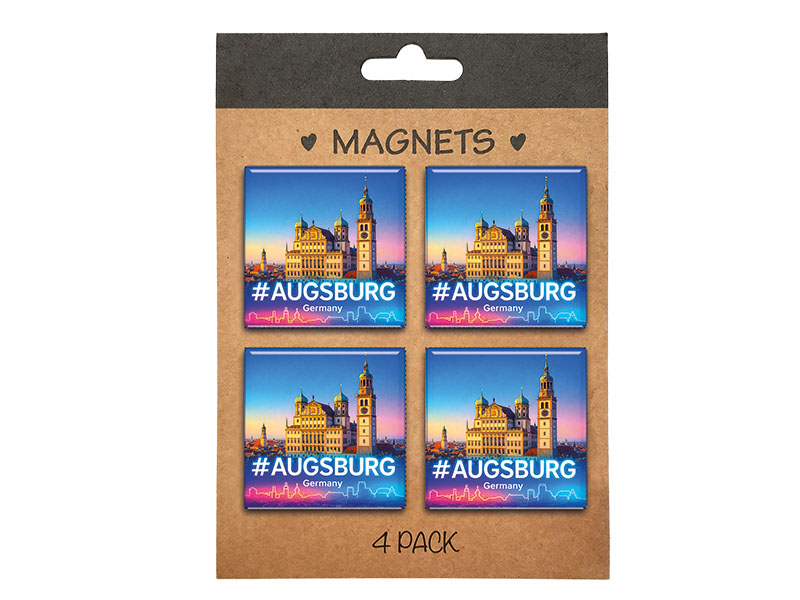 Souvenir Foto Magnet-Set Augsburg 4x4cm