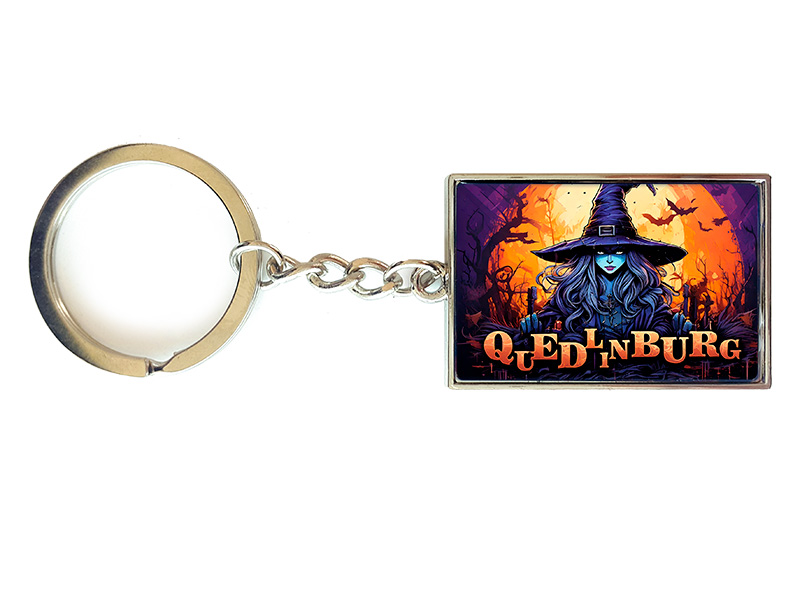 Souvenir Schlüsselanhänger rechteckig aus Metall Quedlinburg 3x10cm Souvenir Schlüsselanhänger rechteckig aus Metall Quedlinburg 3x10cm