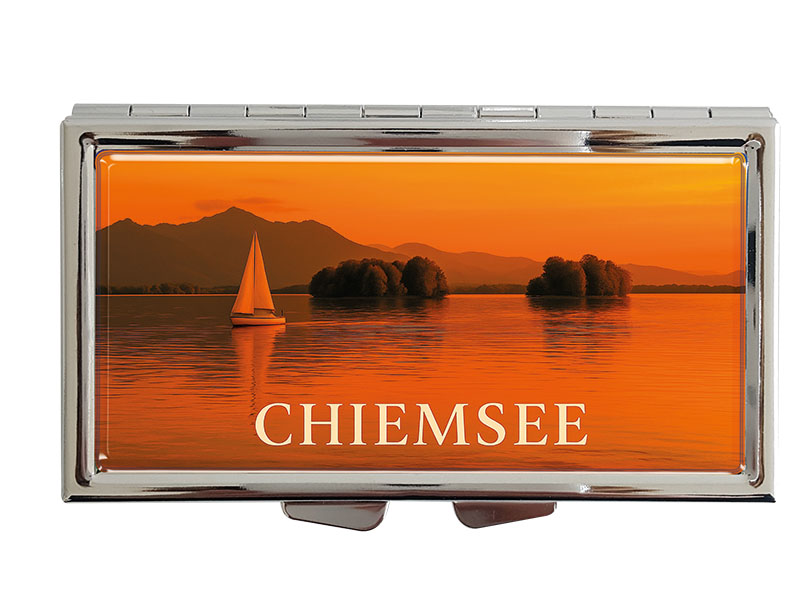 Souvenir Metall Pillendose Chiemsee 8,5x4,5cm