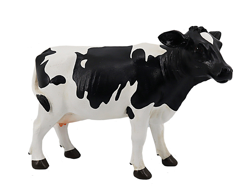 Kuh aus Poly, schwarz/weiß, 24x10x18cm   