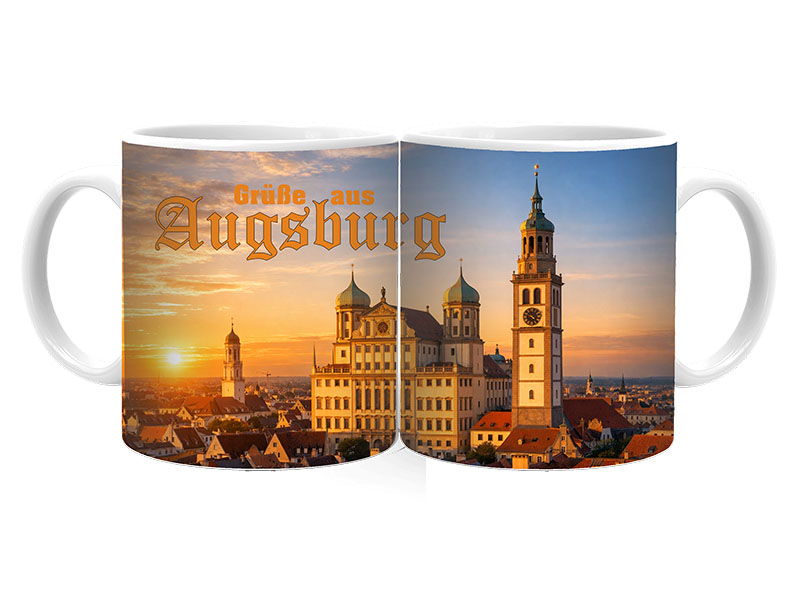 Souvenir Foto Tasse Augsburg aus Keramik Ø8x9,5cm
