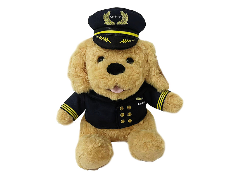 Plush pilot dog Co-Pilot 19x15x23cm