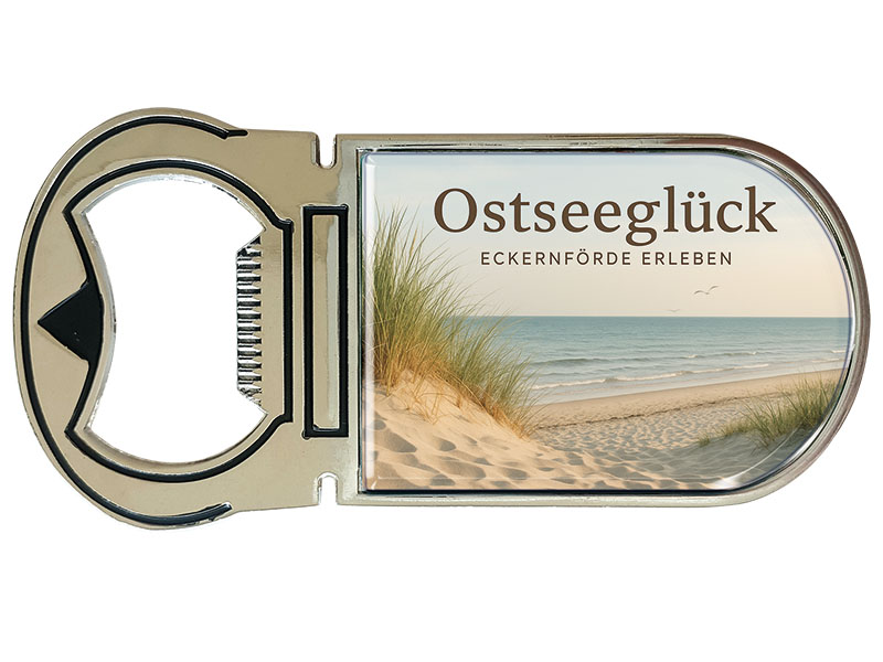 Souvenir Kapselheber Magnet Eckernförde aus Metall 4x9cm