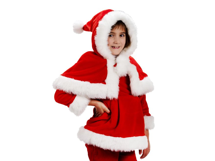 32472 Plüsch Kinderkleid m. Cape