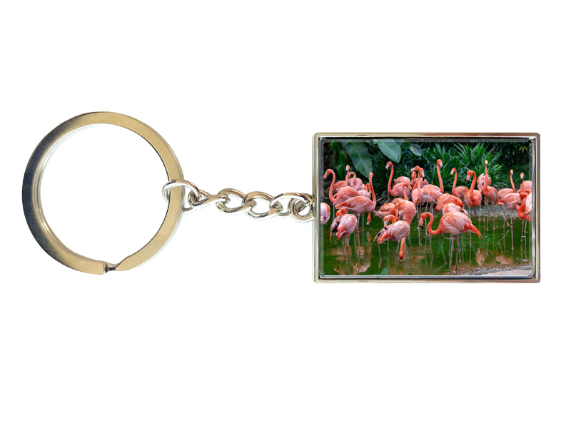Metall Schlüsselanhänger Flamingo