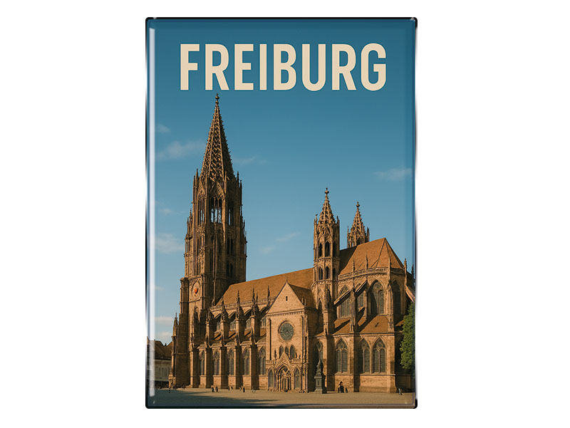 Souvenir Foto Magnet rechteckig Freiburg 8x5,5cm