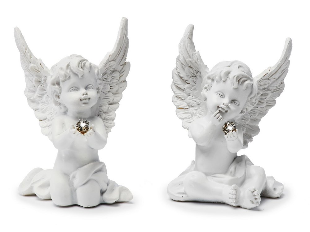 14666 Poly Engel m. Glitzerstein