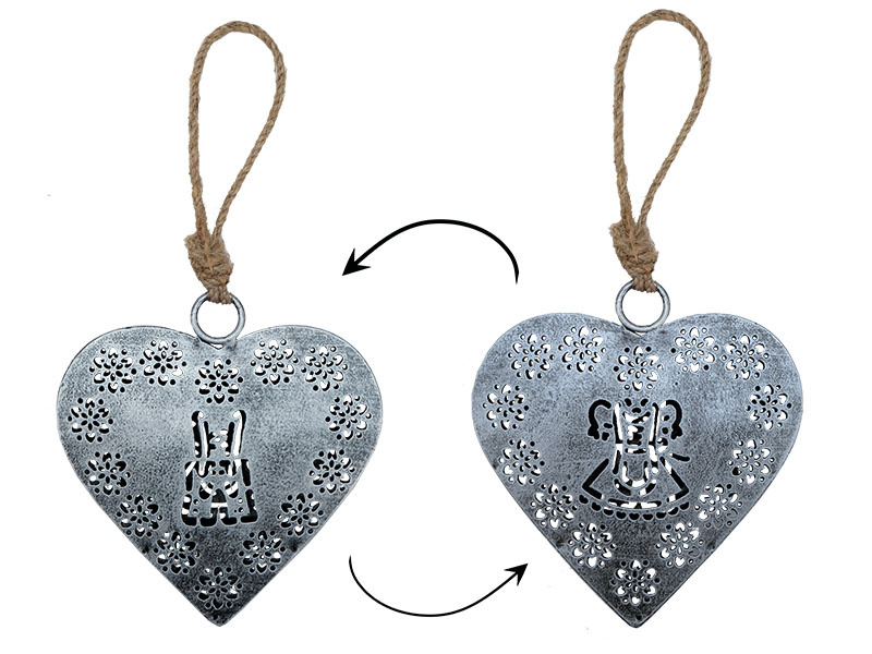 Herz aus Metall 15x2x15cm   