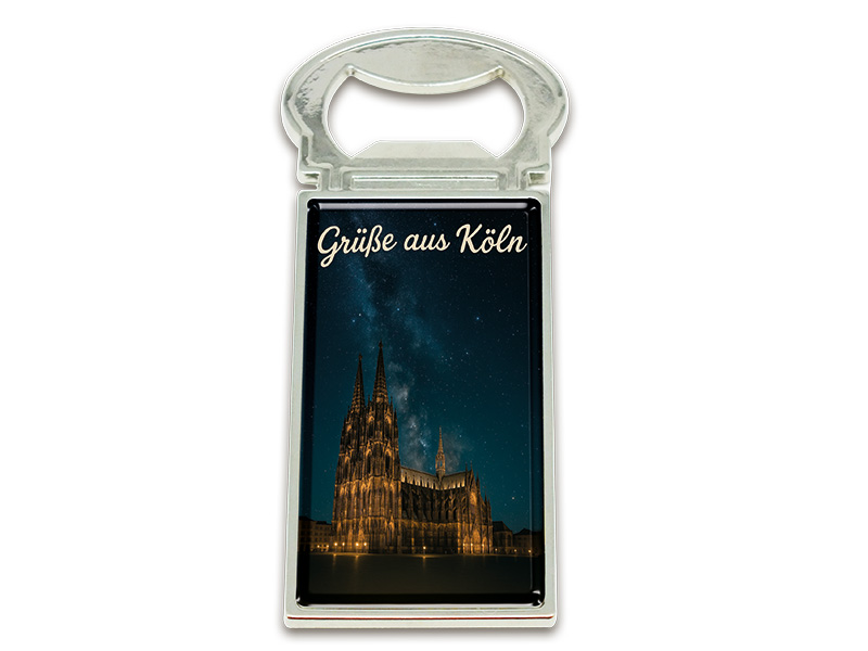 Souvenir Magnet Kapselheber aus Metall Koeln 3x9cm