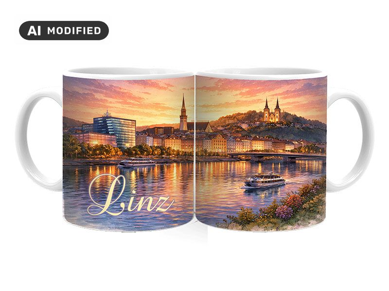 Souvenir Foto Tasse Linz aus Keramik Ø8x9,5cm