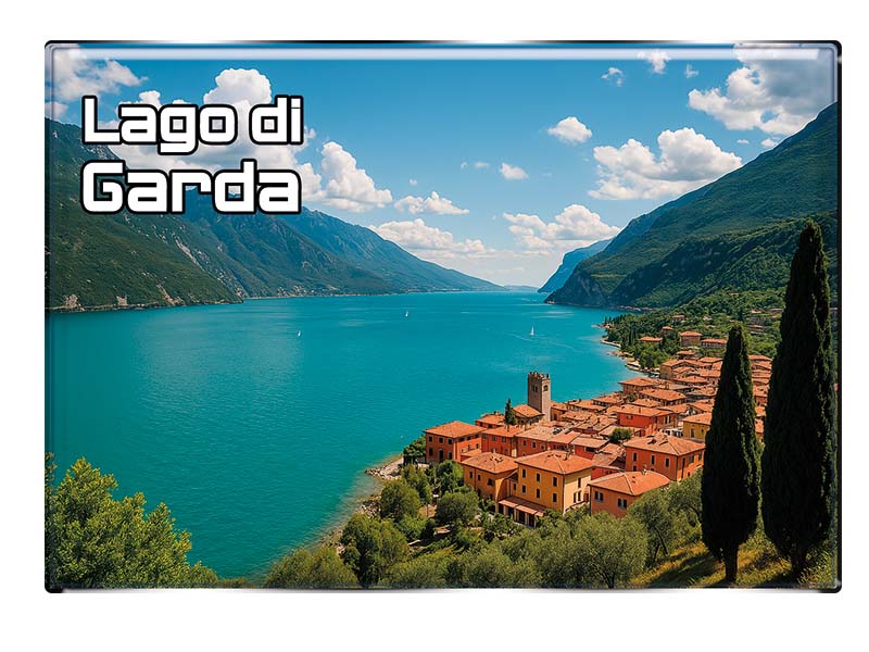 Souvenir Foto Magnet rechteckig Gardasee 8x5,5cm