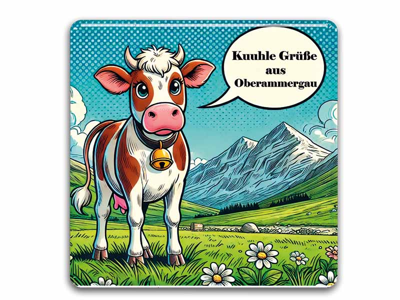 Souvenir Photo magnet square Oberammergau 6,5x6,5cm