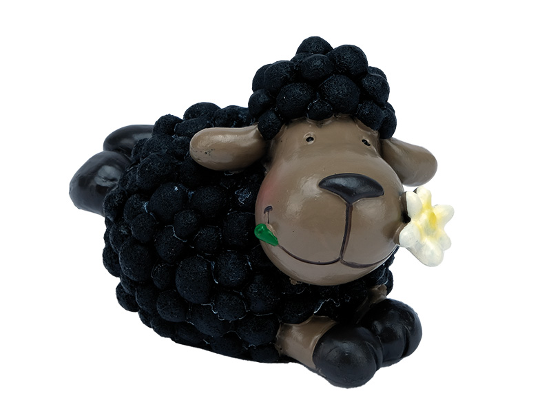 Schaf aus Poly, schwarz 10x5,5x7,5cm    Schaf aus Poly, schwarz 10x5,5x7,5cm