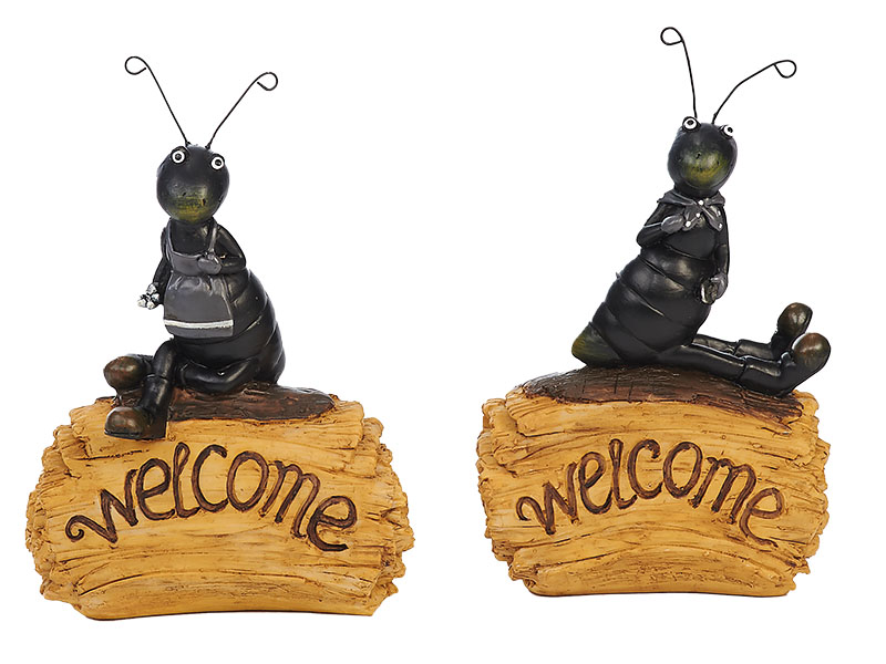 15953 Poly Ameise auf WELCOME-Stein
