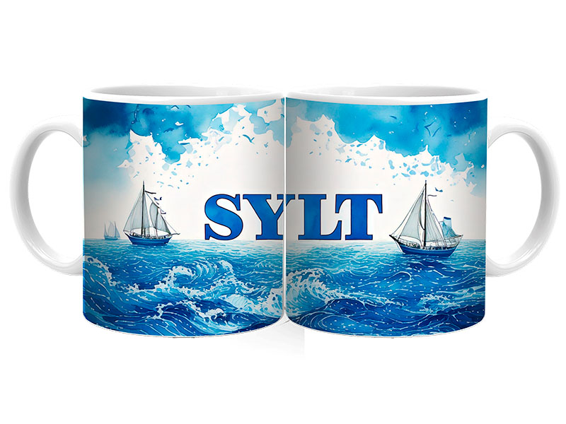 Souvenir Foto Keramik Tasse Sylt Ø8x9,5cm Souvenir Foto Keramik Tasse Sylt Ø8x9,5cm