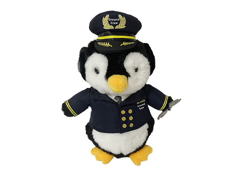 Plush pilot penguin Ground Crew 19x15x23cm