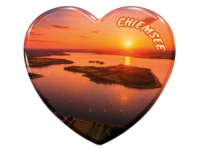 Souvenir Foto Magnet Herz Chiemsee 4x4cm