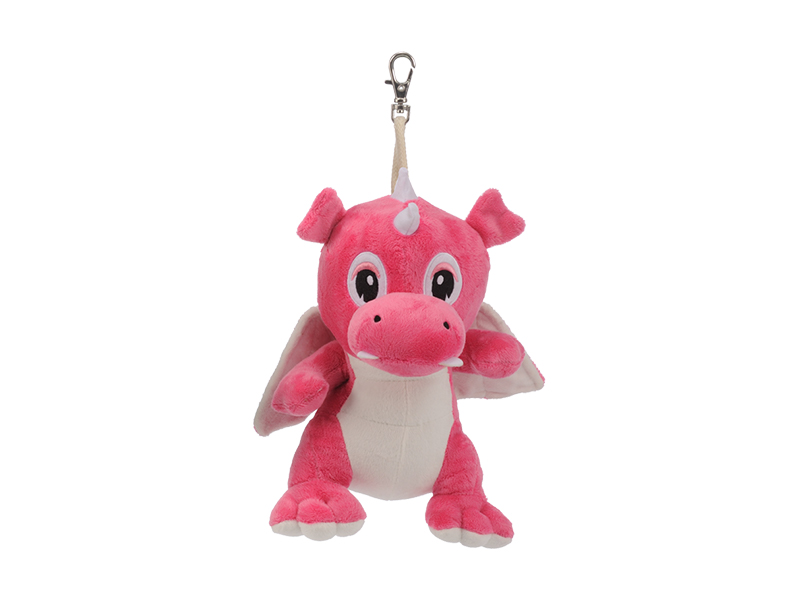 33255 Plüsch Drache rosa mit Schlüsselanhänger