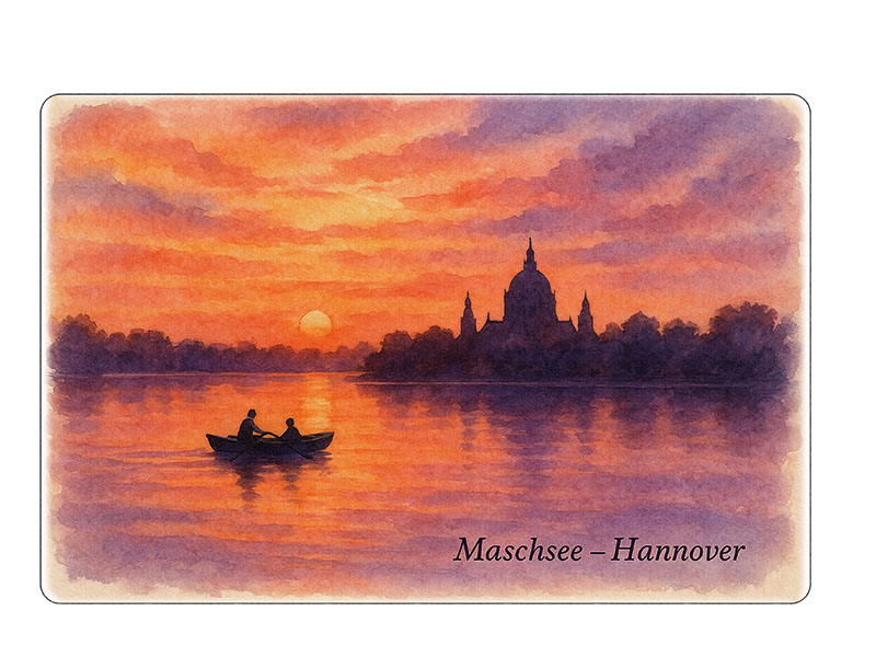 Souvenir Foto Magnet Hannover aus Steingut 6x4,5cm