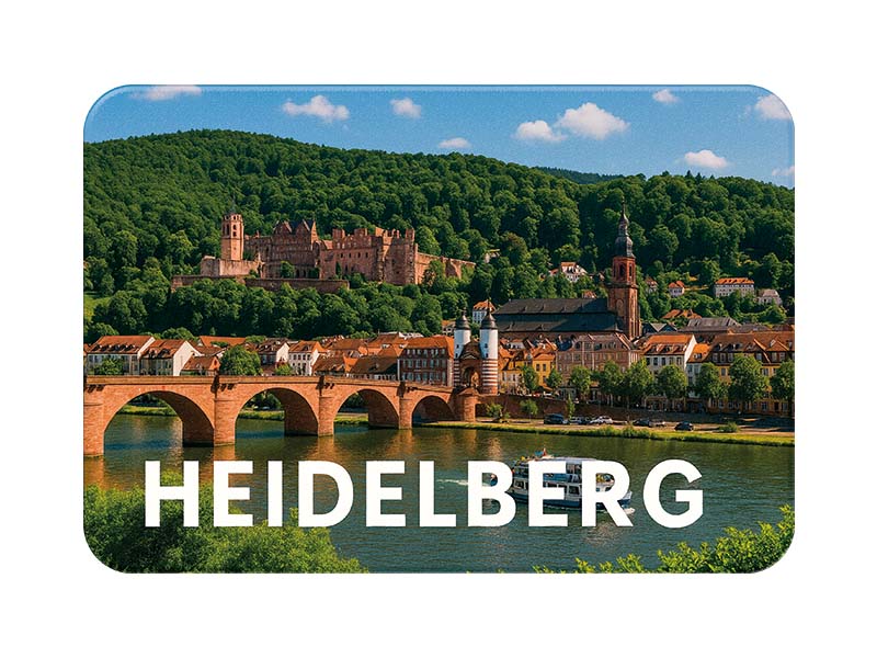 Souvenir Foto Kunststoff Magnet Heidelberg 8x5cm