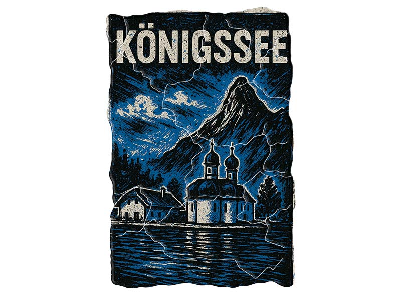 Souvenir Foto Kunststoff Magnet Königssee 8x5cm Souvenir Foto Kunststoff Magnet Königssee 8x5cm