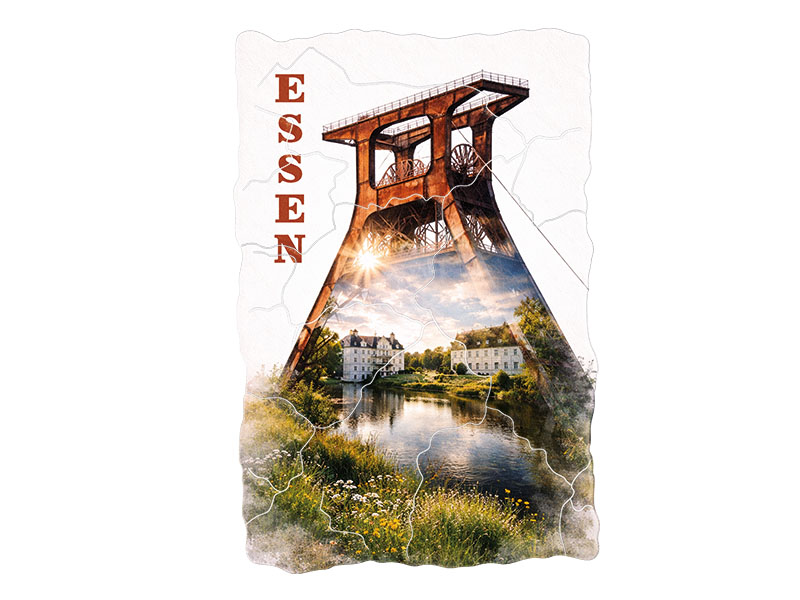 Souvenir Foto Magnet Essen aus Kunststoff 8x5cm