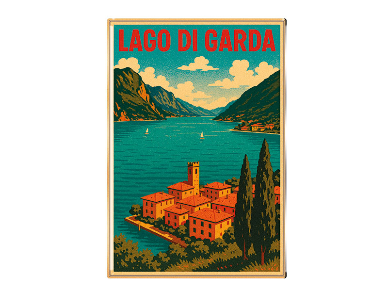 Souvenir Foto Magnet Gardasee 9,5x6,5cm