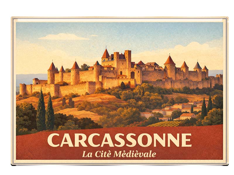 Souvenir Foto Magnet Carcassonne 9,5x6,5cm