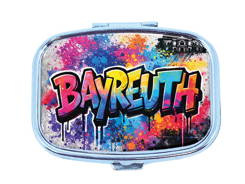 Souvenir Pillendose Bayreuth aus Metall 6x4,5cm