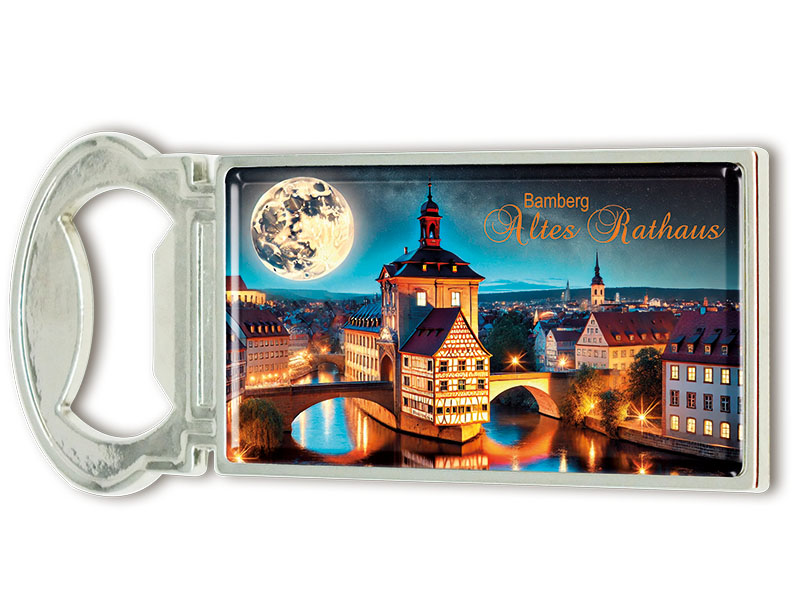 Souvenir Magnet Kapselheber aus Metall Bamberg 3x9cm