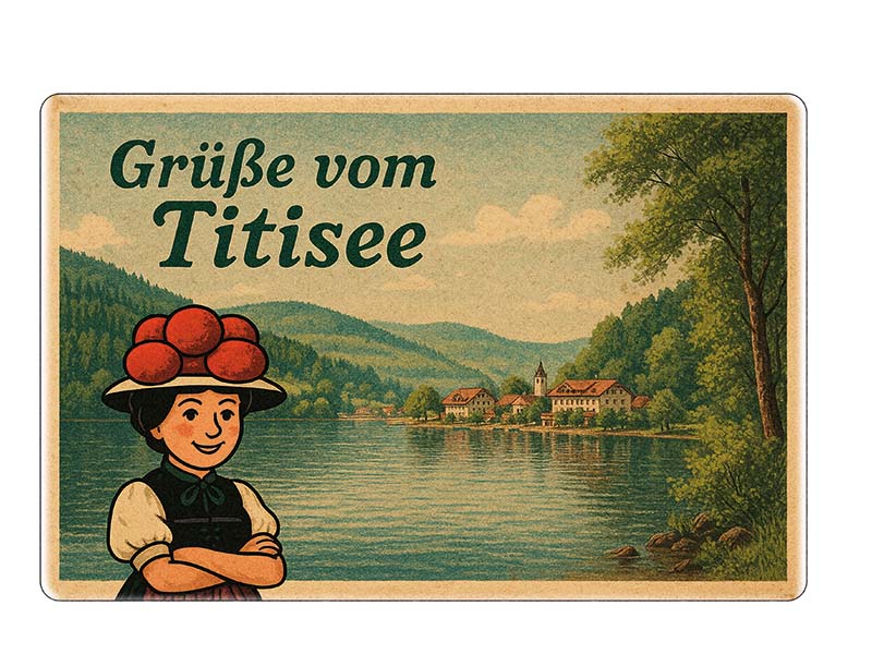 Souvenir Foto Magnet Steingut Titisee 6x4,5cm