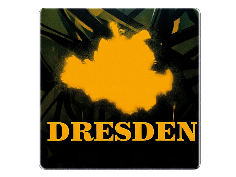 Souvenir Foto Untersetzer aus Steingut Dresden 10x10cm