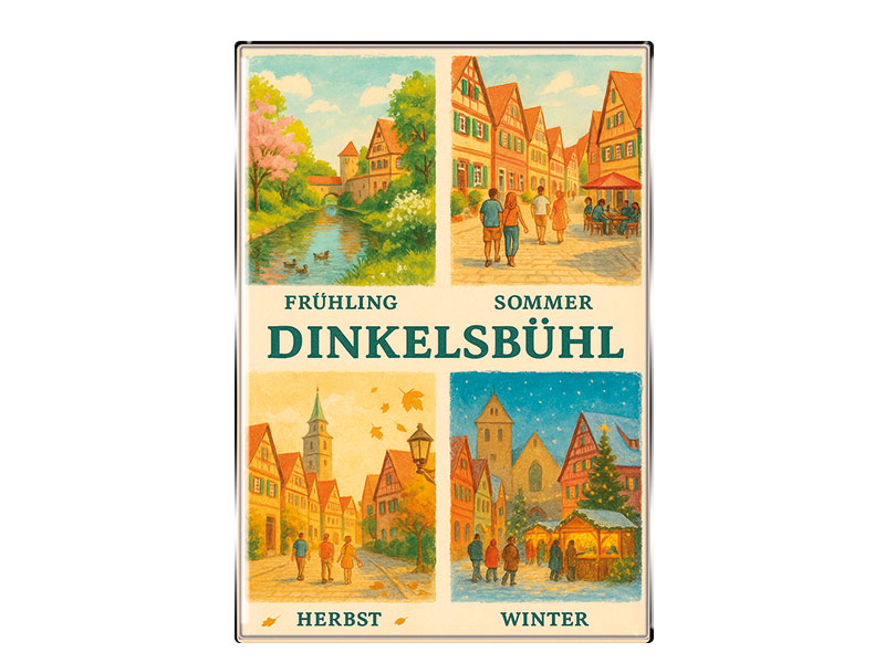 Souvenir Foto Magnet rechteckig Dinkelsbühl 8x5,5cm