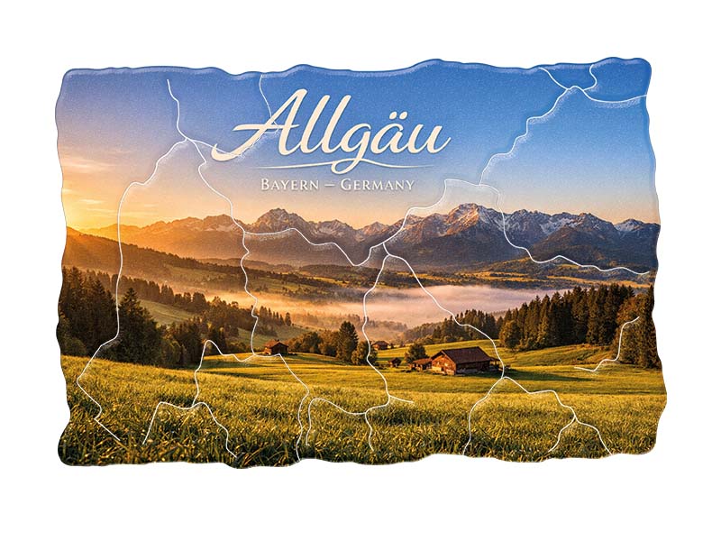 Souvenir Foto Magnet Allgäu aus Kunststoff 8x5cm