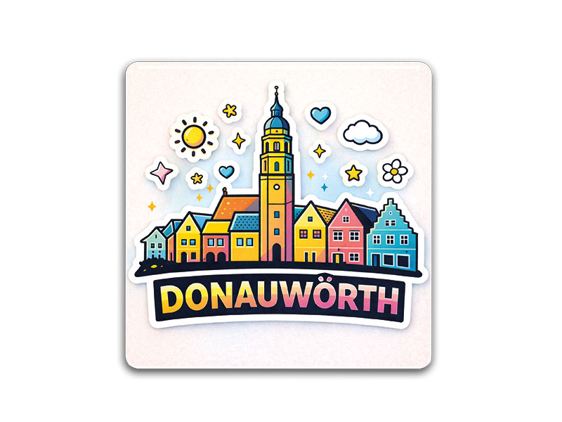 Souvenir Foto Magnet Donauwörth 3,5x3,5cm