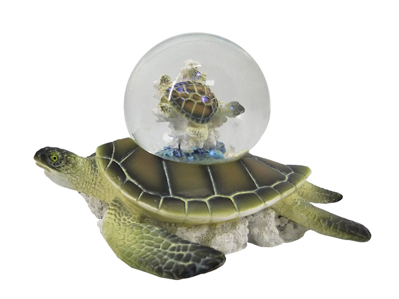 Meeresschildkröte aus Poly mit Glitzerkugel 10x9x7cm    Meeresschildkröte aus Poly mit Glitzerkugel 10x9x7cm