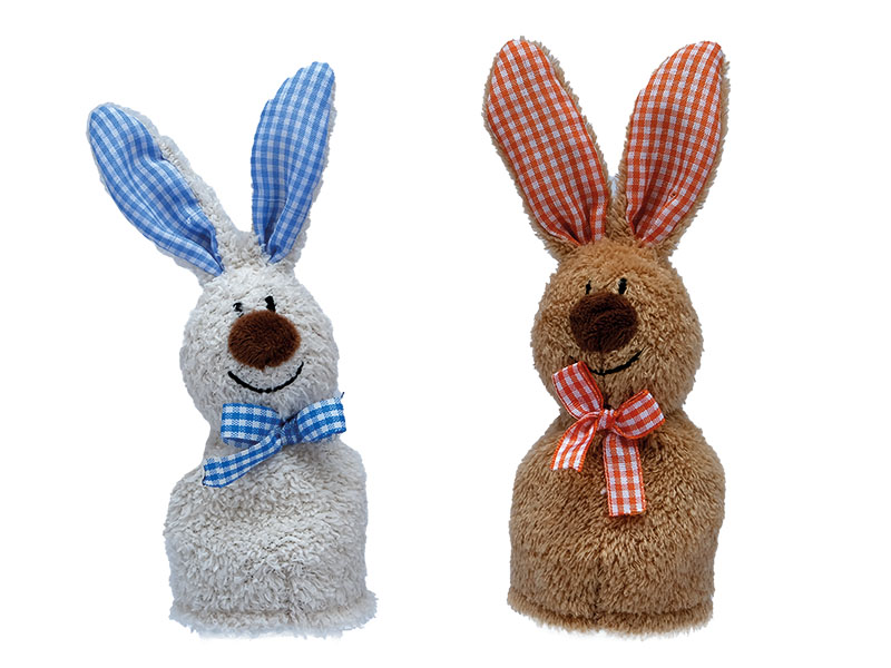 Eierwärmer Hasen aus Plüsch, Ø5x16cm    Eierwärmer Hasen aus Plüsch, Ø5x16cm