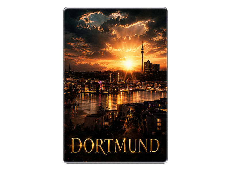 Souvenir Foto Magnet Dortmund aus Steingut 6x4,5cm