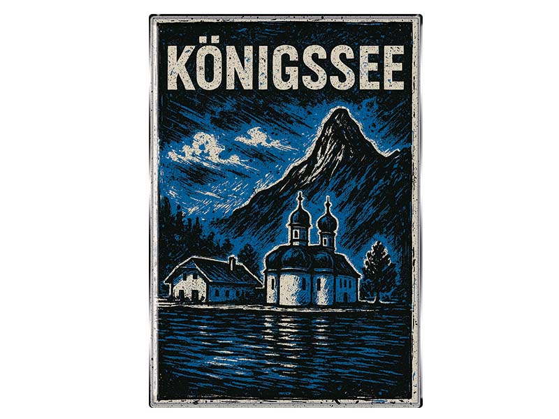 Souvenir Foto Magnet rechteckig Königssee 8x5,5cm Souvenir Foto Magnet rechteckig Königssee 8x5,5cm
