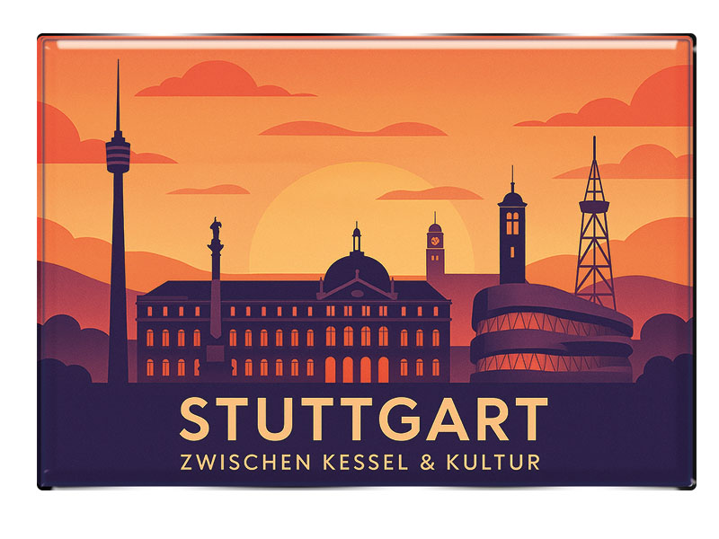 Souvenir Foto Magnet rechteckig Stuttgart 8x5,5cm