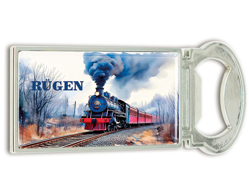 Souvenir Magnet Kapselheber aus Metall Rügen 3x9cm Souvenir Magnet Kapselheber aus Metall Rügen 3x9cm