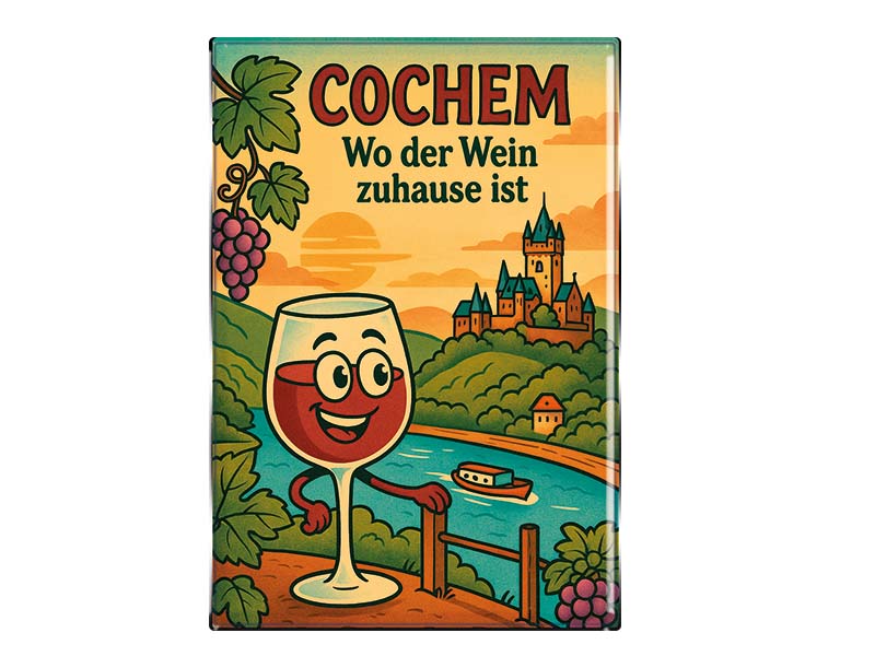 Souvenir Foto Magnet rechteckig Cochem 8x5,5cm
