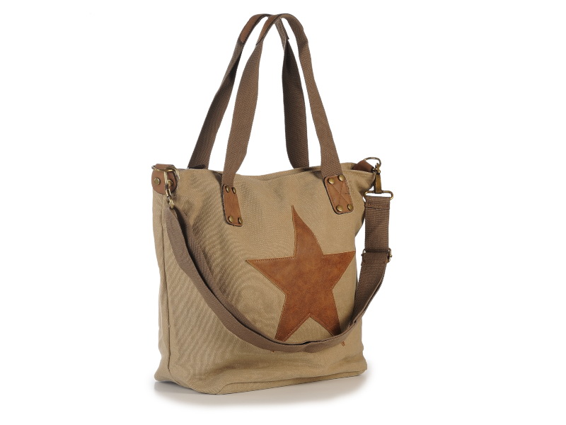 Handtasche beige mit Stern