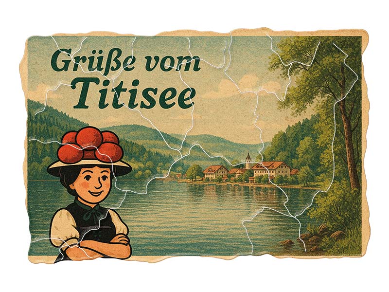 Souvenir Foto Kunststoff Magnet Titisee 8x5cm